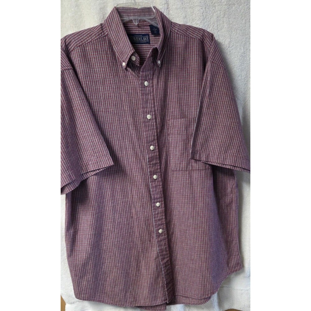 VTG 90s Mervyns Shaver Lake Checkered Flannel Button Down Shirt Mens Large Red
